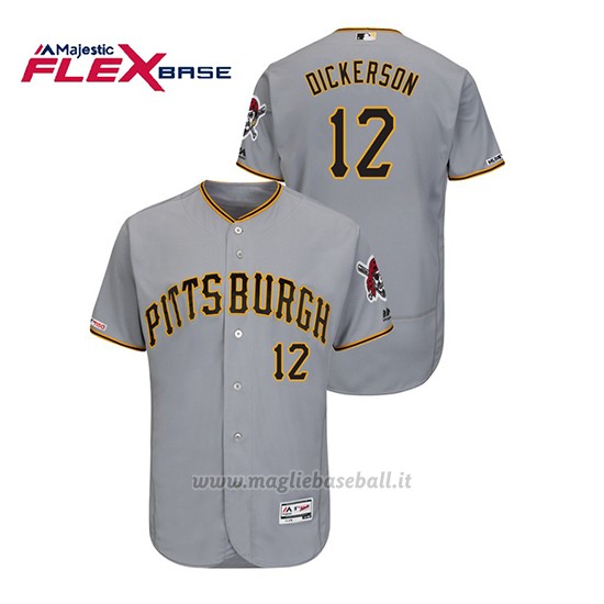 Maglia Baseball Uomo Pittsburgh Pirates Corey Dickerson 150th Aniversario Patch Autentico Flex Base Grigio